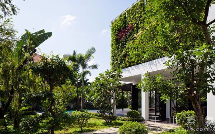 越南别墅改造实例 植物墙无缝连接大自然